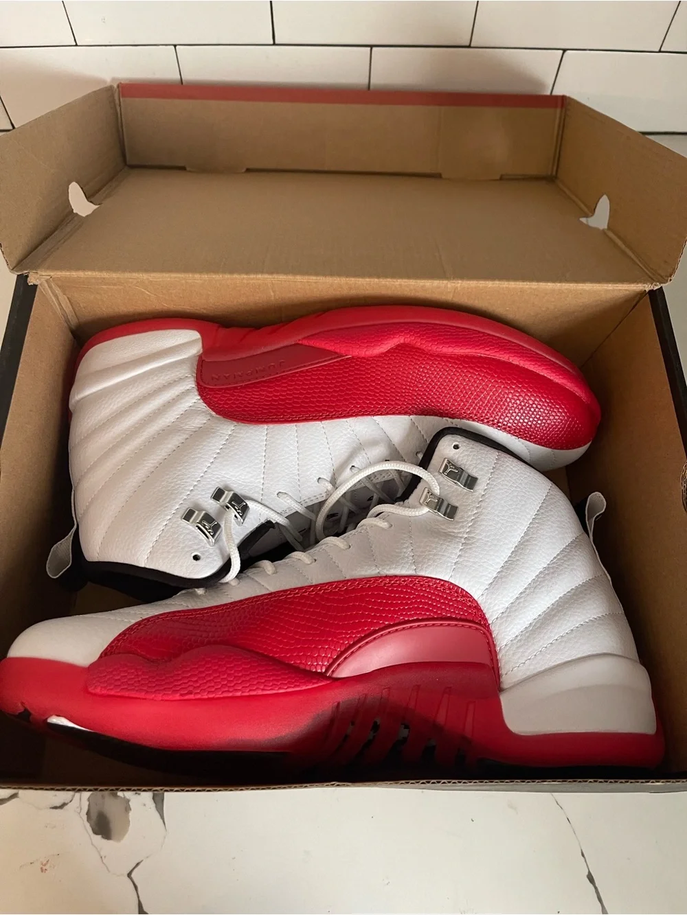 Men’s Retro 12 Cherry Size 13.